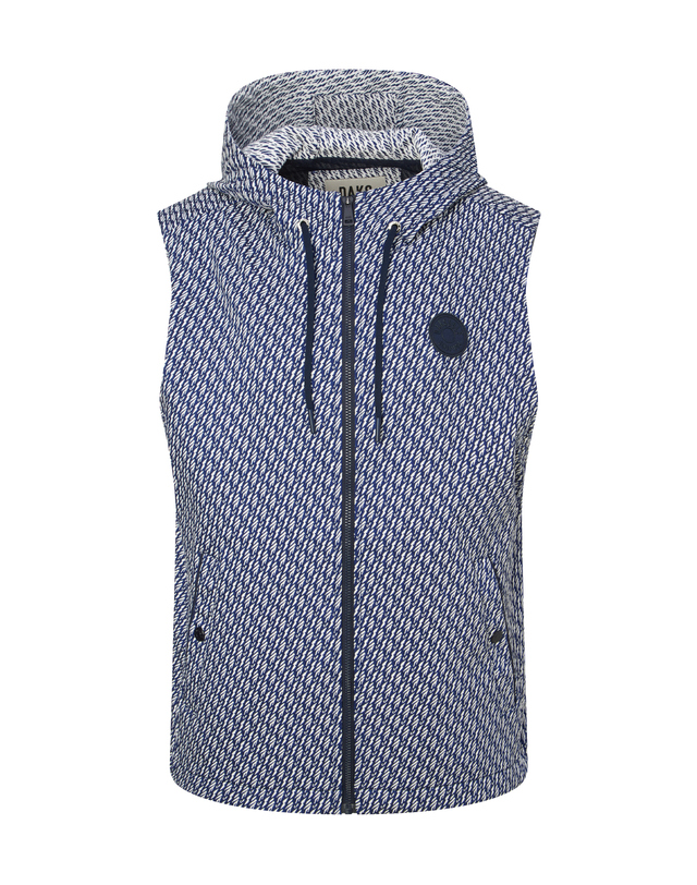 닥스 골프 여성 [PREMIUM] 네이비 물결 자카드 후드 VEST 착용컷