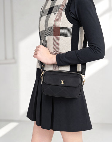 [ONLINE EXCLUSIVE] 블랙 하우스체크 마이크로백