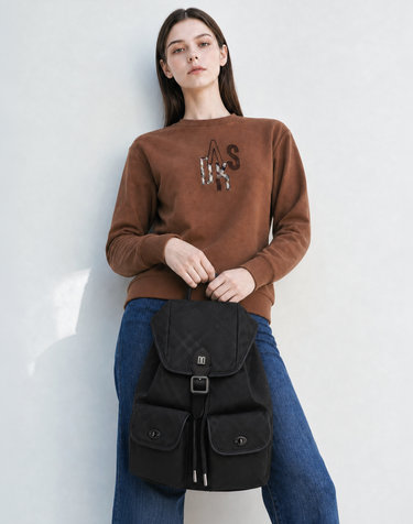 [ONLINE EXCLUSIVE] 블랙 DD로고 하우스체크 백팩
