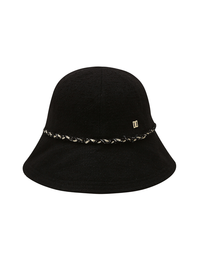 닥스 골프 여성 [ONLINE EXCLUSIVE] 블랙 DD로고 울혼방 버킷햇 착용컷