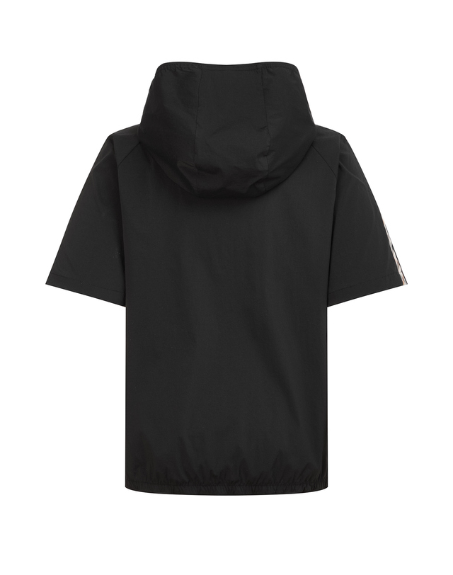 닥스 골프 여성 [ONLINE EXCLUSIVE] 블랙 체크포인트 반팔 후드 티셔츠 착용컷