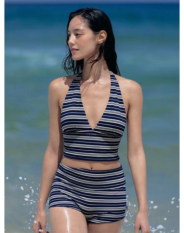 스트라이프 홀터 비키니