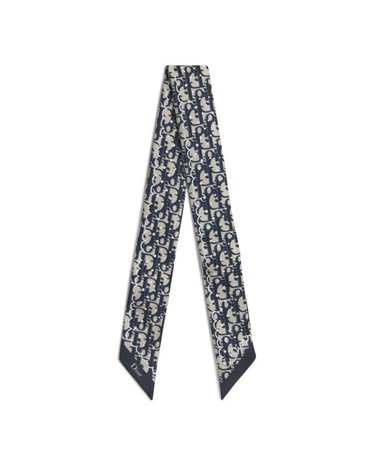 [해외직구] 26 FW Polka Oblique 폴카 오블리크 포인트 엔드 실크 트윌 미차 스카프 블루
