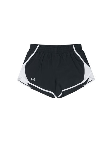 언더아머 W 플라이 바이 3인치 쇼츠 블랙 화이트 1382438-002