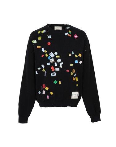 메종미하라야스히로 남성 니트 A17SW500 BLACK