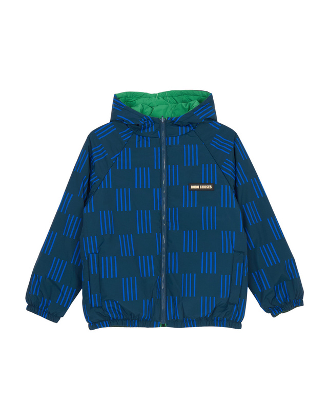 보보쇼즈 보보쇼즈 키즈 올모스트 모아레 올오버 리버시블 아노락 자켓 B226AC099 착용컷
