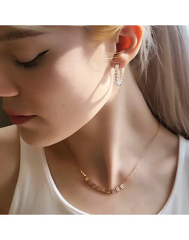 아몽 14K 컷팅사각 브리즈 목걸이