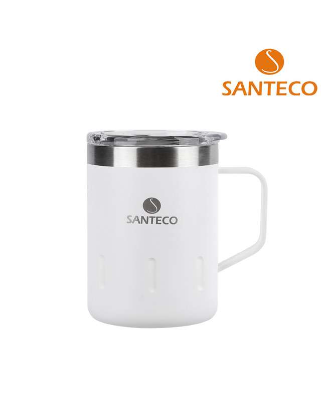 산테코 [산테코] 케미2 보온보냉컵 350ml (밀크화이트) 착용컷