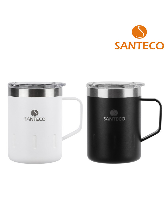 산테코 [산테코] 케미2 보온보냉컵 350ml (밀크화이트) 착용컷
