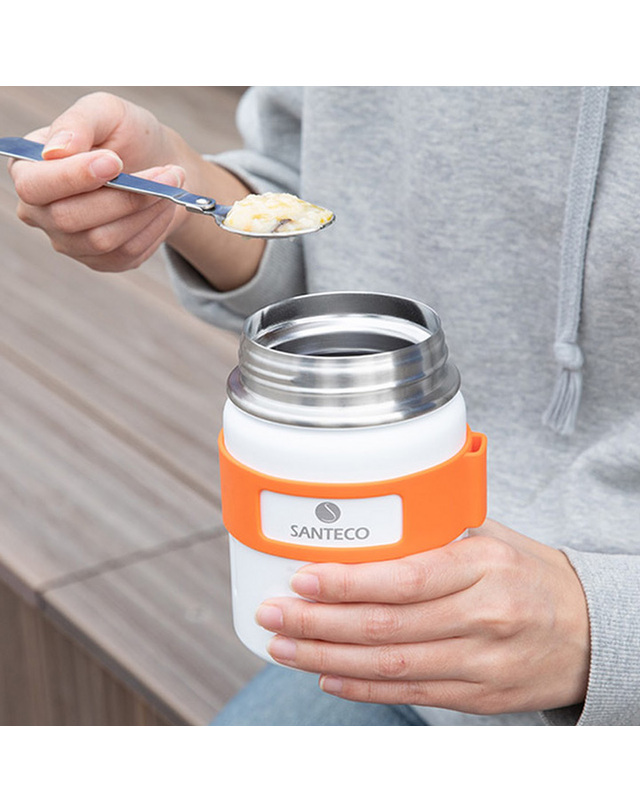 산테코 [산테코] 코지 보온죽통 500ml (밀크화이트) 착용컷