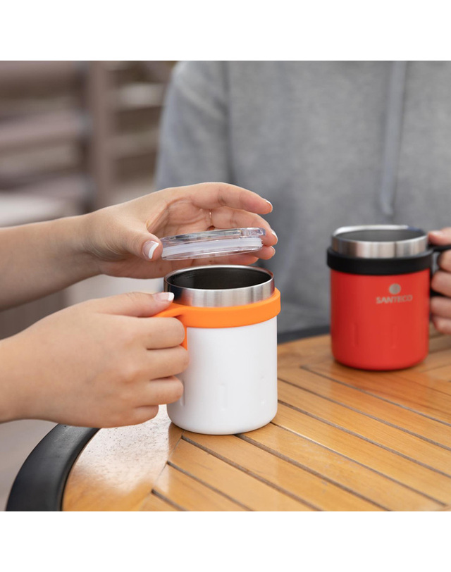 산테코 [산테코] 케미 보온보냉컵 350ml (오션블루) 착용컷