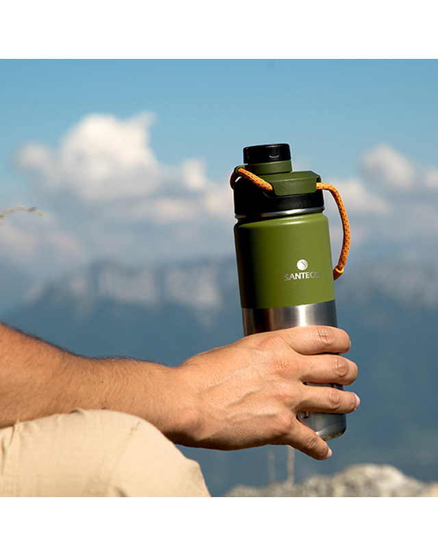산테코 [산테코] 케이투(K2) 보온보냉병 500ml (오션블루) 착용컷