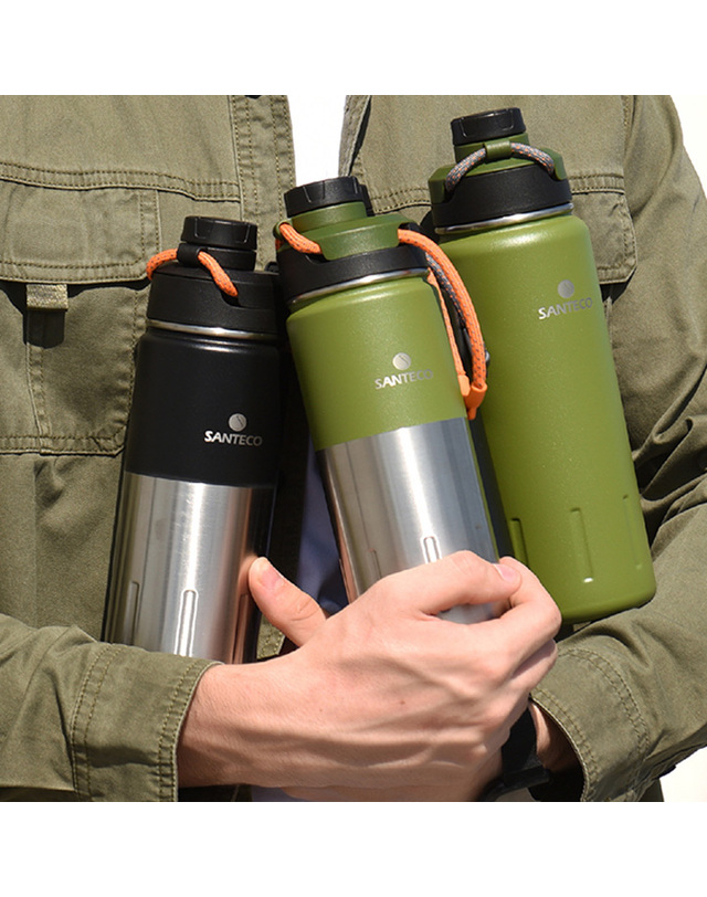 산테코 [산테코] 케이투(K2) 보온보냉병 500ml (오션블루) 착용컷