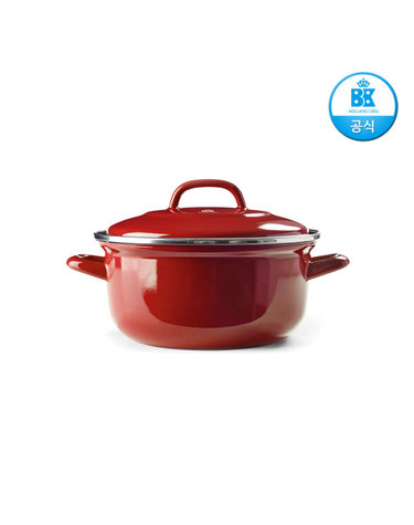 [BK] 비케이쿡웨어 더치오븐 카본스틸 양수냄비 로즈레드 22cm