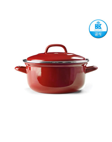 [BK] 비케이쿡웨어 더치오븐 카본스틸 양수냄비 로즈레드 24cm
