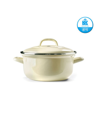 [BK] 비케이쿡웨어 더치오븐 카본스틸 양수냄비 화이트크림 24cm