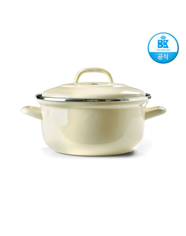 [BK] 비케이쿡웨어 더치오븐 카본스틸 양수냄비 화이트크림 26cm