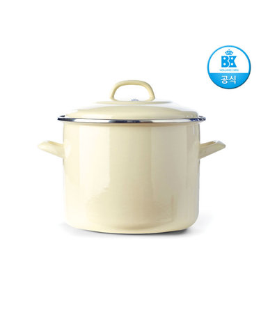 [BK] 비케이쿡웨어 더치오븐 카본스틸 곰솥 냄비 화이트크림 24cm