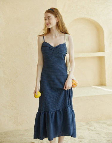 Pocari flare Dress Navy