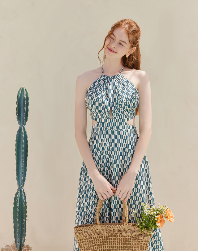 벨로디네라 Dahlia Halter Dress Green 그린 착용컷