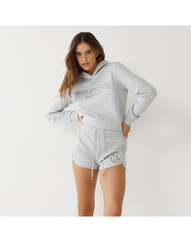 [TRUE RELIGION] IRIDESCENT ARCH LOGO PULLOVER_205432_HEATHER GREY