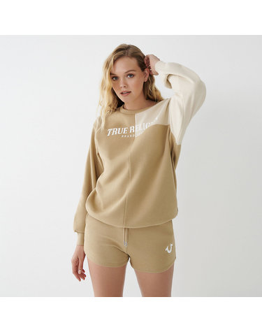 [TRUE RELIGION] COLOR BLOCK OVERSIZED PULLOVER_205532_TRAVERTINE