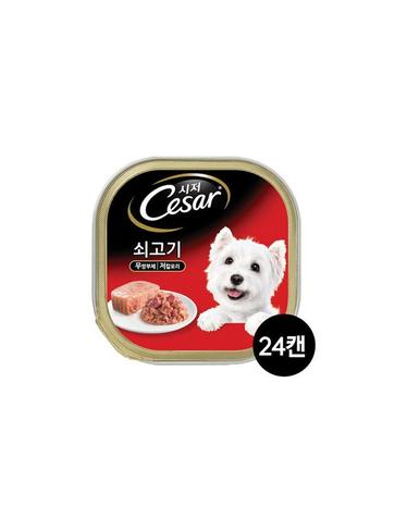 시저 강아지캔 1세이상 쇠고기 100G 24캔