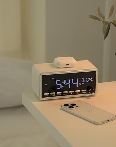 [아이노트] 15W 초고속 무선충전 블루투스 스피커 시계 BSR15W
