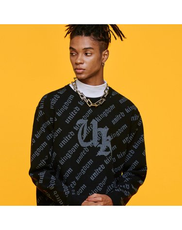 Diagonal UK Crewneck Sweater_Black