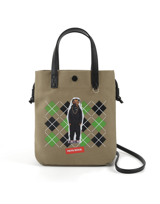 펫츠락 Pets Rock Mini Cross Bag_Khaki 그린 착용컷