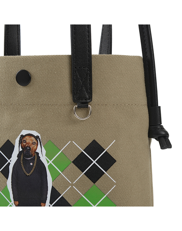 펫츠락 Pets Rock Mini Cross Bag_Khaki 그린 착용컷