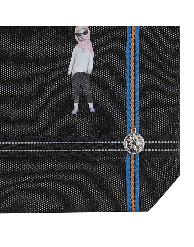 펫츠락 Pets Rock Black Denim Bag_Black 블랙 착용컷