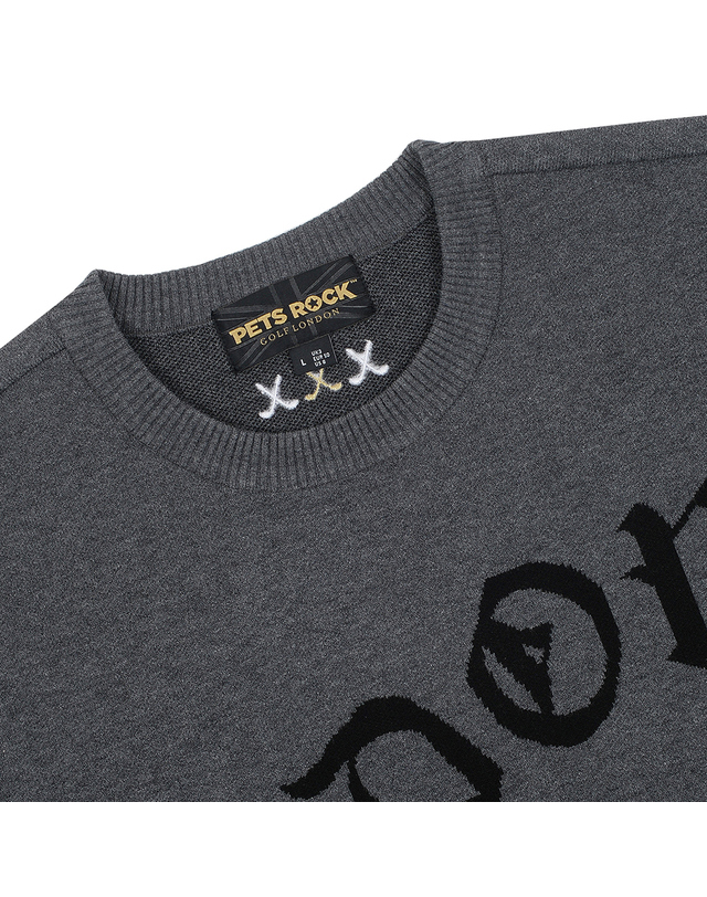 펫츠락 Pop & Disco Crewneck Sweater_Charcoal 그레이 착용컷
