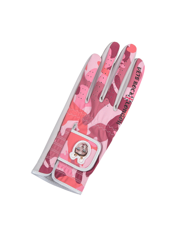 펫츠락 Camou Pets Rock Golf Single Glove_Pink 핑크 착용컷