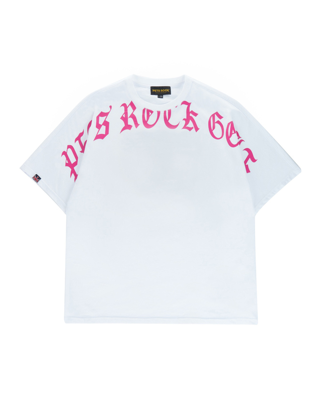 펫츠락 Pets Rock Round T-shirts_White 흰색 착용컷