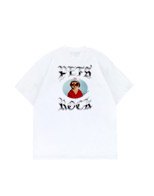 펫츠락 UK Mock Neck T-shirts_White 흰색 착용컷