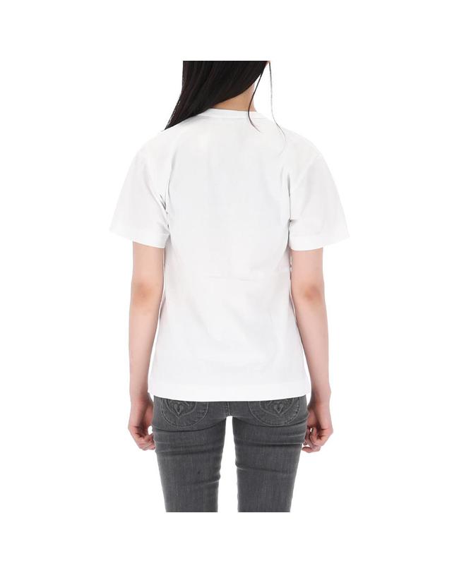 꼼데가르송 [리퍼상품] 꼼데가르송 블랙 하트 와펜 반팔 티셔츠 AX T064 WHITE 착용컷