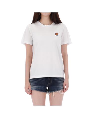 26SS 메종키츠네 XS사이즈 럭키찬스 폭스헤드 패치 반팔 티셔츠 PW00113KJ7026 WHITE