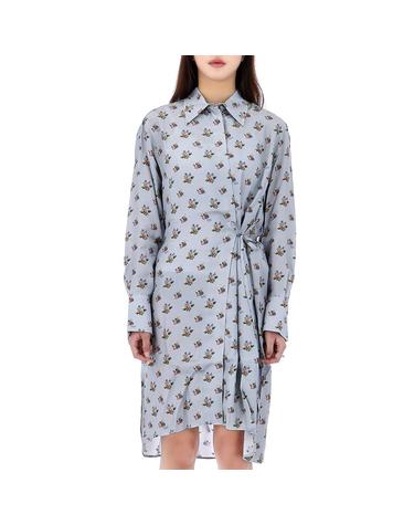 메종키츠네 시즌오프 럭키찬스 플로럴 프린트 트윌 원피스 LW01607WF4017 GREYBLUE