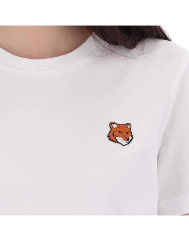 메종 키츠네 메종키츠네 26SS 메종키츠네 XS사이즈 럭키찬스 폭스헤드 패치 반팔 티셔츠 PW00113KJ7026 WHITE 착용컷