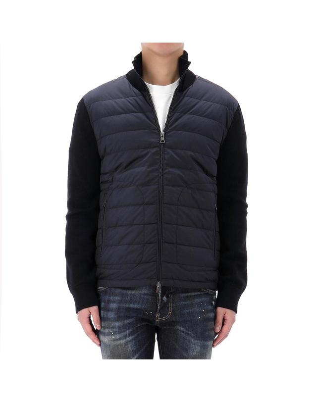 몽클레어 26FW 몽클레어 로고 패치 믹스 집업 자켓 9B50700 A9341 777 착용컷