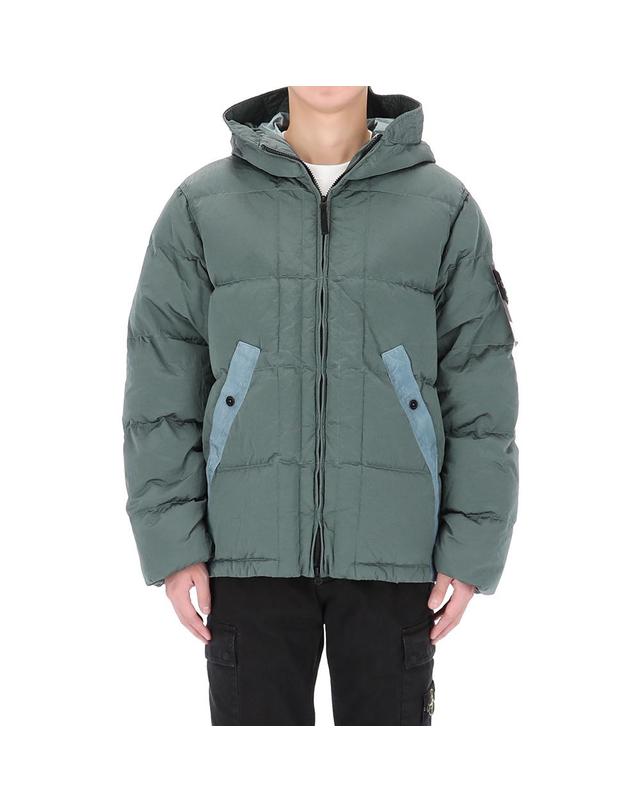 스톤아일랜드 26FW 스톤아일랜드 와펜 패치 나일론 메탈 후드 다운 자켓 4100019 S0019 V005T 착용컷