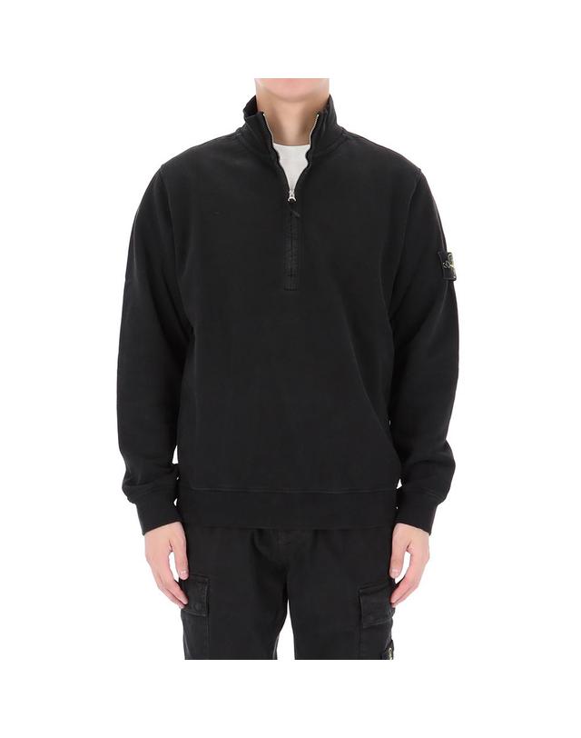 스톤아일랜드 26FW 스톤아일랜드 와펜 패치 반집업 스웨트셔츠 6100068 S0A20 V0029 착용컷
