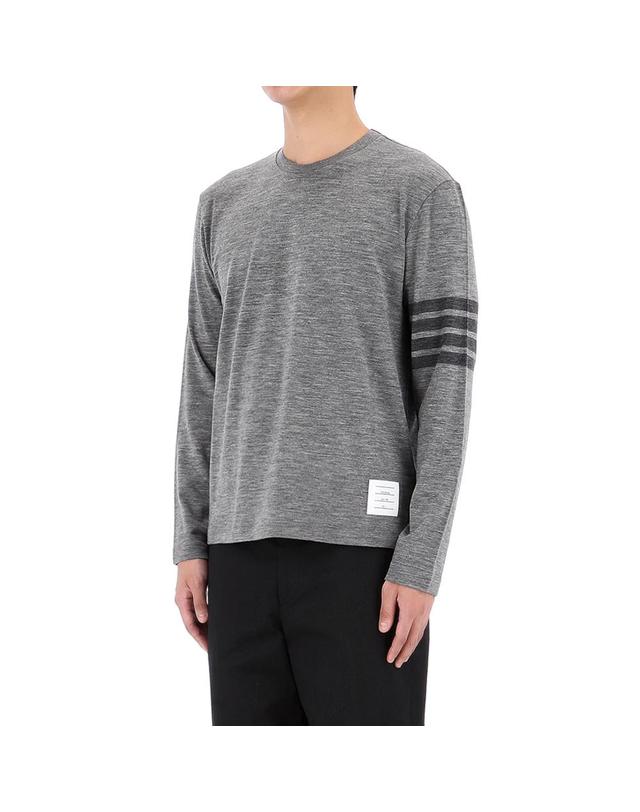 톰브라운 톰브라운 울 저지 사선 롱 슬리브 티셔츠 MJS261A J0149 035 착용컷