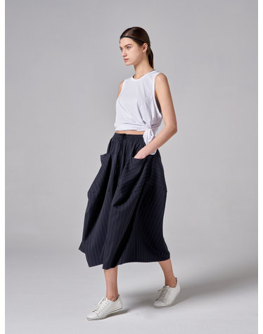 AW31PT11 C_TECH FLARE PANTS_DARK NAVY