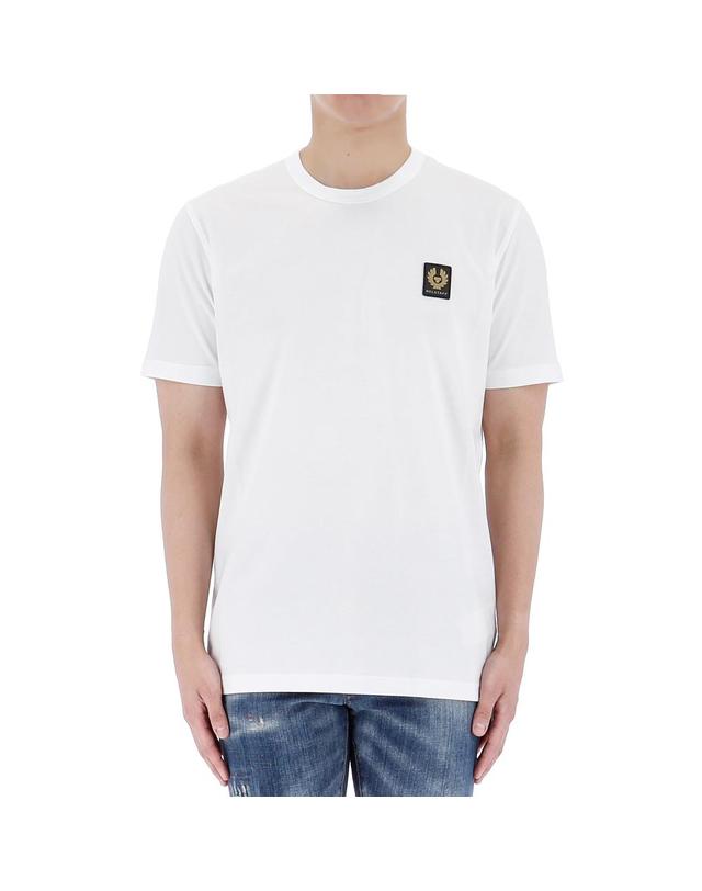 벨스타프 벨스타프 로고 패치 티셔츠 100055 WHITE 착용컷