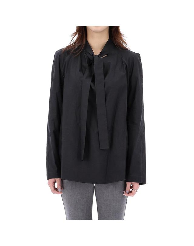 르메르 26SS 르메르 ASCOT 타이 블라우스 SH1218 LF1500 BK998 착용컷
