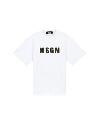 MSGM 로고 반팔티 3240MM94 227298 01 화이트