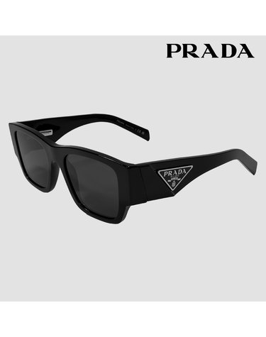프라다 스퀘어 선글라스 PR 10ZS 1AB5S0 삼각 메탈로고 블랙