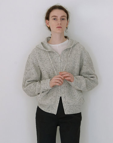 Soft nef two-way casual hoody (LIGHT GREY)